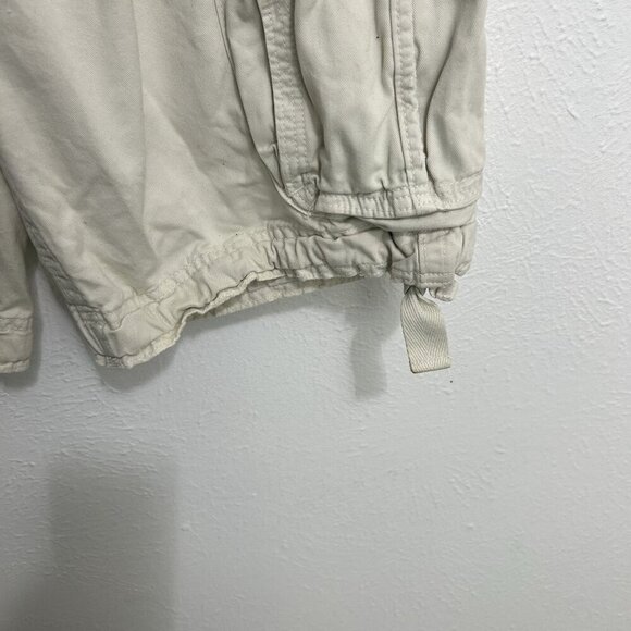 American Eagle Cargo Shorts Mens 30 Ivory Extreme Flex Longer Length Distressed - Picture 7 of 11
